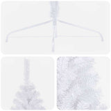 Artificial Half Pre-lit Christmas Tree with Ball Set White 210 cm - Extra Image