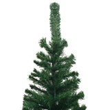 Artificial Pre-lit Christmas Tree with Ball Set L 240 cm Green - Side View
