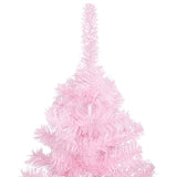 Artificial Pre-lit Christmas Tree with Ball Set Pink 120 cm PVC - Side View