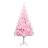 Artificial Pre-lit Christmas Tree with Ball Set Pink 210 cm PVC - Front View