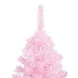 Artificial Pre-lit Christmas Tree with Ball Set Pink 210 cm PVC - Side View