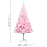 Artificial Pre-lit Christmas Tree with Ball Set Pink 210 cm PVC - Extra Image