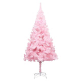 Artificial Pre-lit Christmas Tree with Ball Set Pink 240 cm PVC - Front View