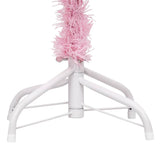 Artificial Pre-lit Christmas Tree with Ball Set Pink 240 cm PVC - Top-Down View