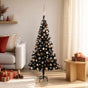 Artificial Pre-lit Christmas Tree with Ball Set Black 120cm PVC