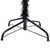 Artificial Pre-lit Christmas Tree with Ball Set Black 120 cm PVC - Top-Down View