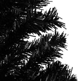Artificial Pre-lit Christmas Tree with Ball Set Black 120 cm PVC - 45-Degree Angle