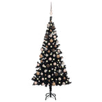 Artificial Pre-lit Christmas Tree with Ball Set Black 120cm PVC