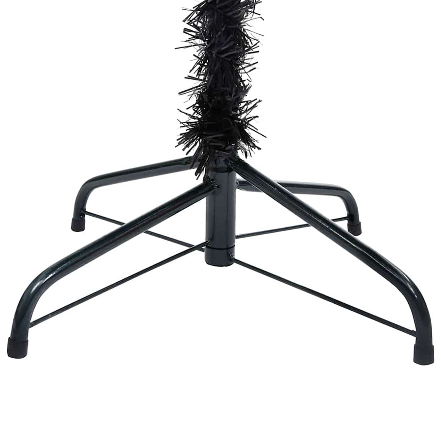 Artificial Pre-lit Christmas Tree with Ball Set Black 150cm PVC