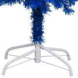 Artificial Pre-lit Christmas Tree with Ball Set Blue 150 cm PVC - Top-Down View
