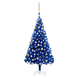 Artificial Pre-lit Christmas Tree with Ball Set Blue 180 cm PVC