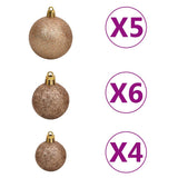 Artificial Pre-lit Christmas Tree with Ball Set Blue 180 cm PVC