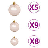Artificial Pre-lit Christmas Tree with Ball Set Blue 180 cm PVC