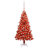 Artificial Pre-lit Christmas Tree with Ball Set Red 120 cm PVC