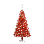 Artificial Pre-lit Christmas Tree with Ball Set Red 120 cm PVC