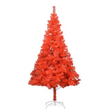 Artificial Pre-lit Christmas Tree with Ball Set Red 210 cm PVC
