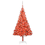 Artificial Pre-lit Christmas Tree with Ball Set Red 240 cm PVC