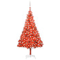 Artificial Pre-lit Christmas Tree with Ball Set Red 240 cm PVC