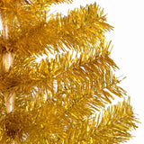 Artificial Pre-lit Christmas Tree with Ball Set Gold 120 cm PET - 45-Degree Angle