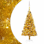 Artificial Pre-lit Christmas Tree with Ball Set Gold 120 cm PET