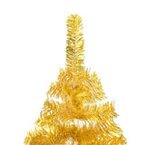 Artificial Pre-lit Christmas Tree with Ball Set Gold 180 cm PET - Side View