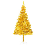 Artificial Pre-lit Christmas Tree with Ball Set Gold 210 cm PET - Front View