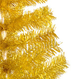 Artificial Pre-lit Christmas Tree with Ball Set Gold 210 cm PET - 45-Degree Angle