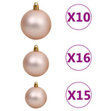Artificial Pre-lit Christmas Tree with Ball Set Gold 210 cm PET