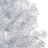Artificial Pre-lit Christmas Tree with Ball Set Silver 120 cm PET - Top-Down View