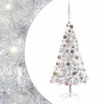 Artificial Pre-lit Christmas Tree with Ball Set Silver 120 cm