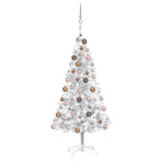 Artificial Pre-lit Christmas Tree with Ball Set Silver 120 cm