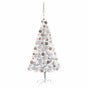 Artificial Pre-lit Christmas Tree with Ball Set Silver 150 cm PET