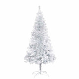 Artificial Pre-lit Christmas Tree with Ball Set Silver 150 cm PET - Front View