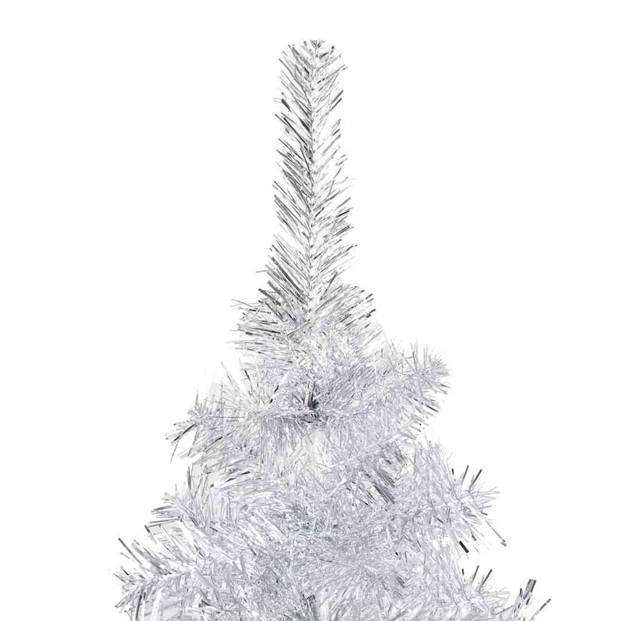 Artificial Pre-lit Christmas Tree with Ball Set Silver 150 cm PET