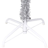 Artificial Pre-lit Christmas Tree with Ball Set Silver 150 cm PET - 45-Degree Angle