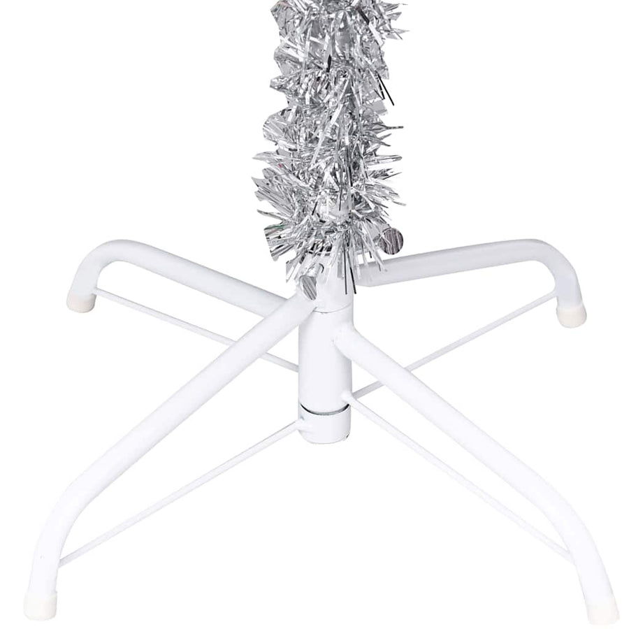 Artificial Pre-lit Christmas Tree with Ball Set Silver 210 cm PET