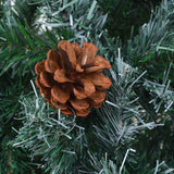 Frosted Pre-lit Christmas Tree with Ball Set Pinecones 150 cm - Top-Down View