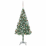 Artificial Pre-lit Christmas Tree with Ball Set Pinecones 180cm