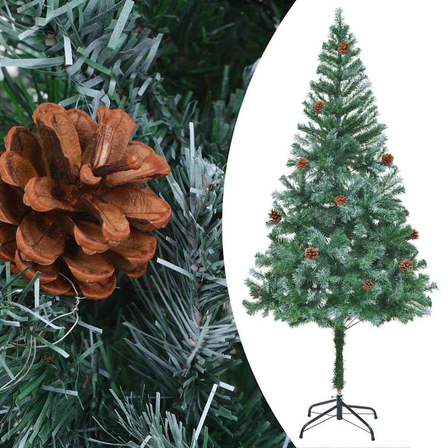 Artificial Pre-lit Christmas Tree with Ball Set Pinecones 180cm