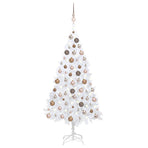 Artificial Pre-lit Christmas Tree with Ball Set White 120cm PVC