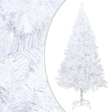 Artificial Pre-lit Christmas Tree with Ball Set White 150 cm PVC - Front View