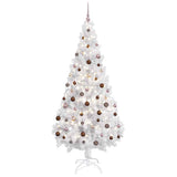 Artificial Pre-lit Christmas Tree with Ball Set White 180 cm PVC