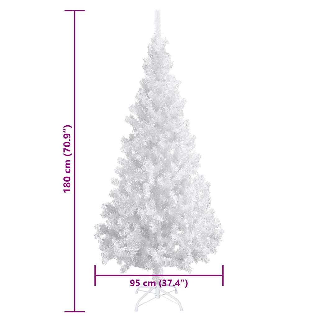 Artificial Pre-lit Christmas Tree with Ball Set White 180 cm PVC