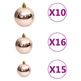 Artificial Pre-lit Christmas Tree with Ball Set White 180 cm PVC