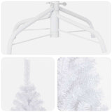 Artificial Pre-lit Christmas Tree with Ball Set White 180 cm PVC - Top-Down View