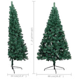 Artificial Half Pre-lit Christmas Tree with Ball Set Green 120 cm - Close-Up Angle
