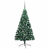 Artificial Half Pre-lit Christmas Tree with Ball Set Green 180 cm