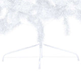 Artificial Half Pre-lit Christmas Tree with Ball Set White 120 cm - Top-Down View