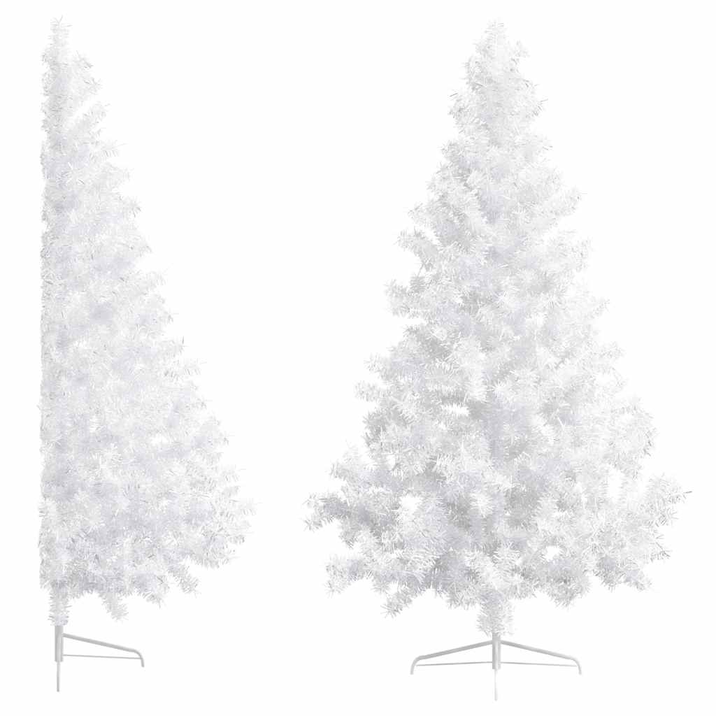 Artificial Half Pre-lit Christmas Tree with Ball Set White 180 cm