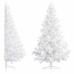 Artificial Half Pre-lit Christmas Tree with Ball Set White 180 cm
